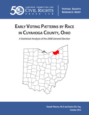 Early Voting Patterns by Race in Cuyahoga County, Ohio: A Statistical Analysis of the 2008 General Election