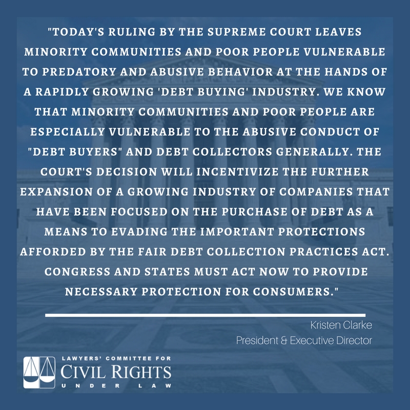 Debt Buyer Lawyers' Committee for Civil Rights Under Law