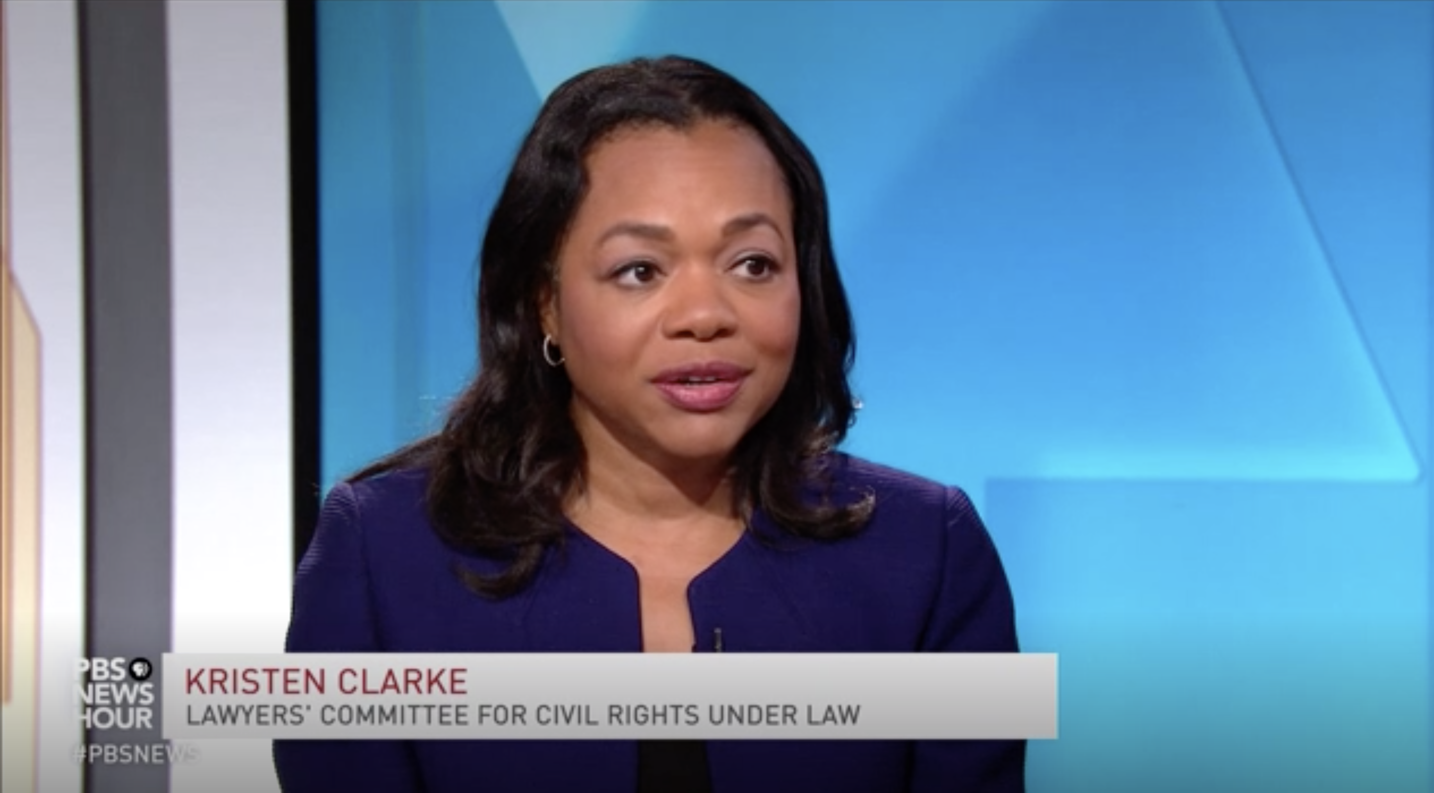 Kristen Clarke on PBS News Hour